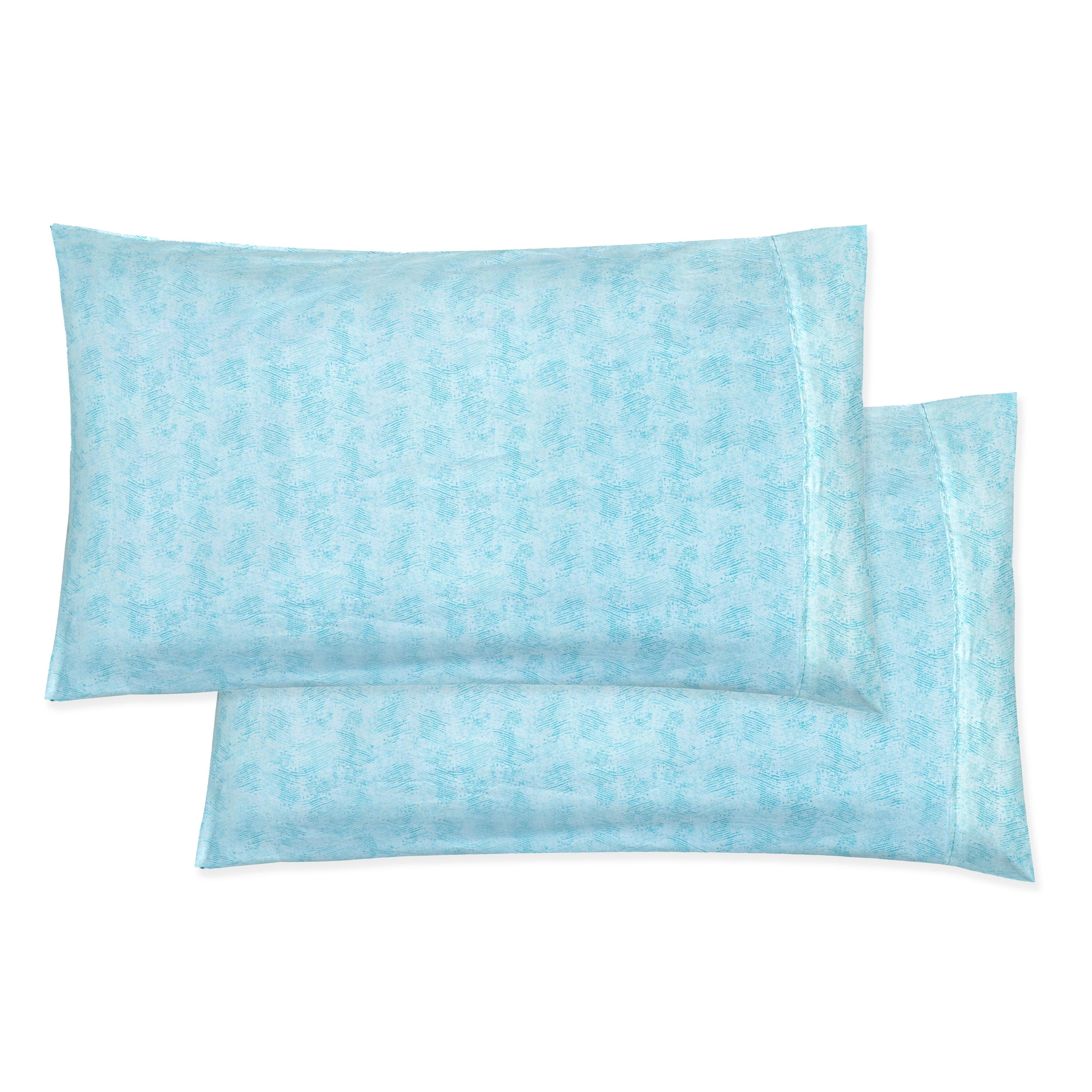 Set of 2 Floral and Stripe Pattern Pillowcases