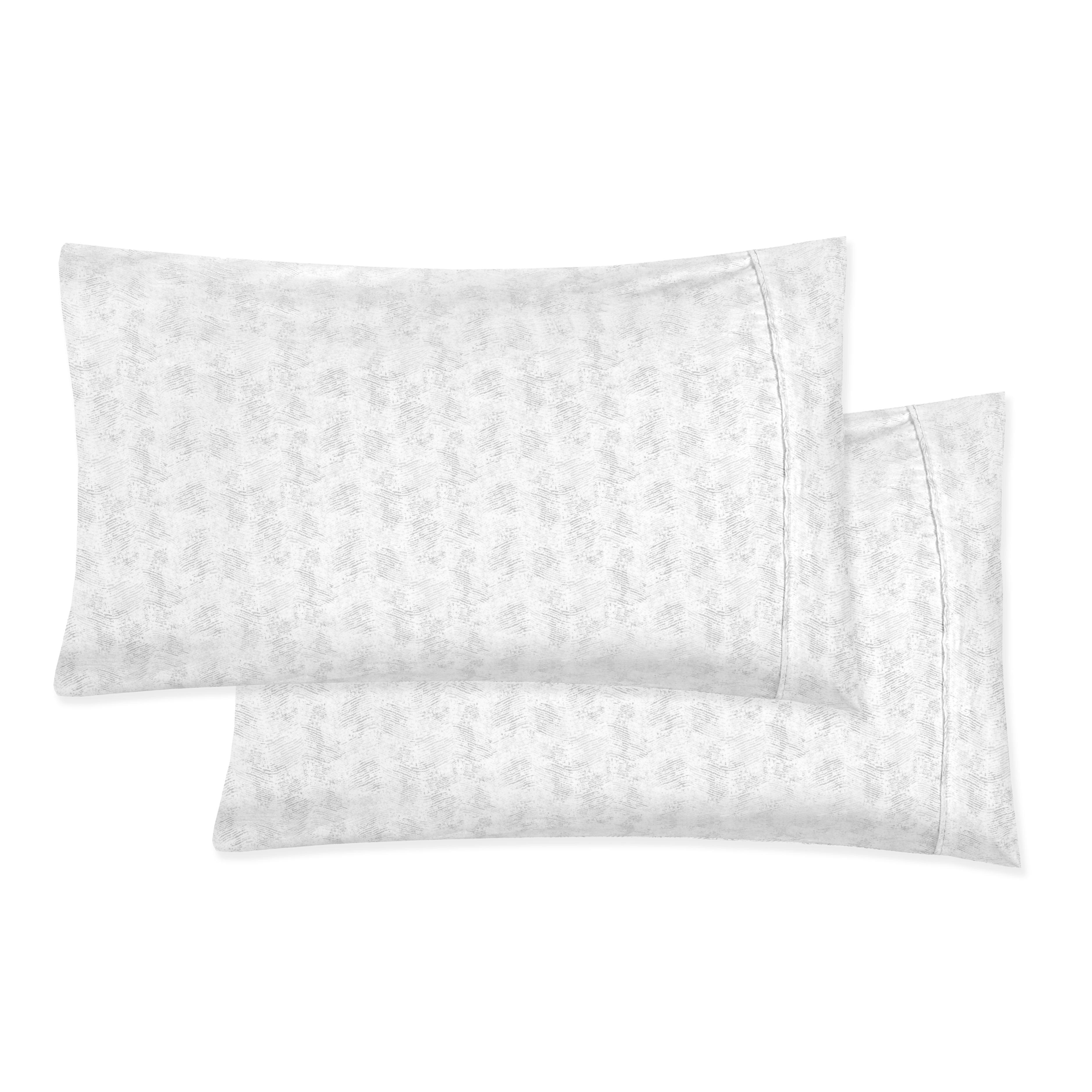 Set of 2 Floral and Stripe Pattern Pillowcases
