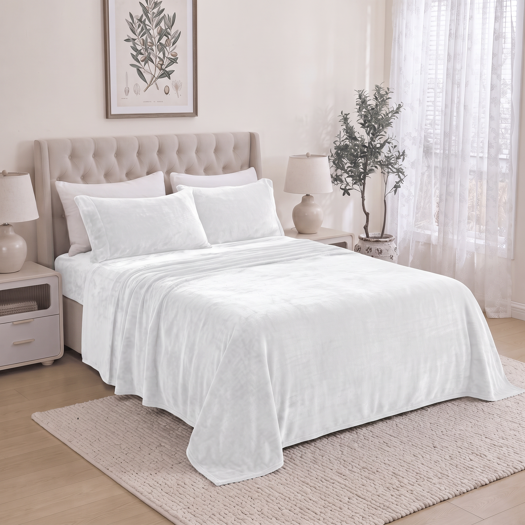 4-Piece Velvet Plush Flannel Sheet Set