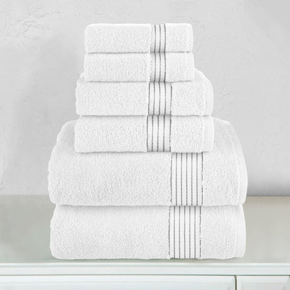 Elegant Comfort 6-Piece Turkish Cotton Towel Set, 2 Washcloths, 2 Hand Towels and 2 Bath Towels