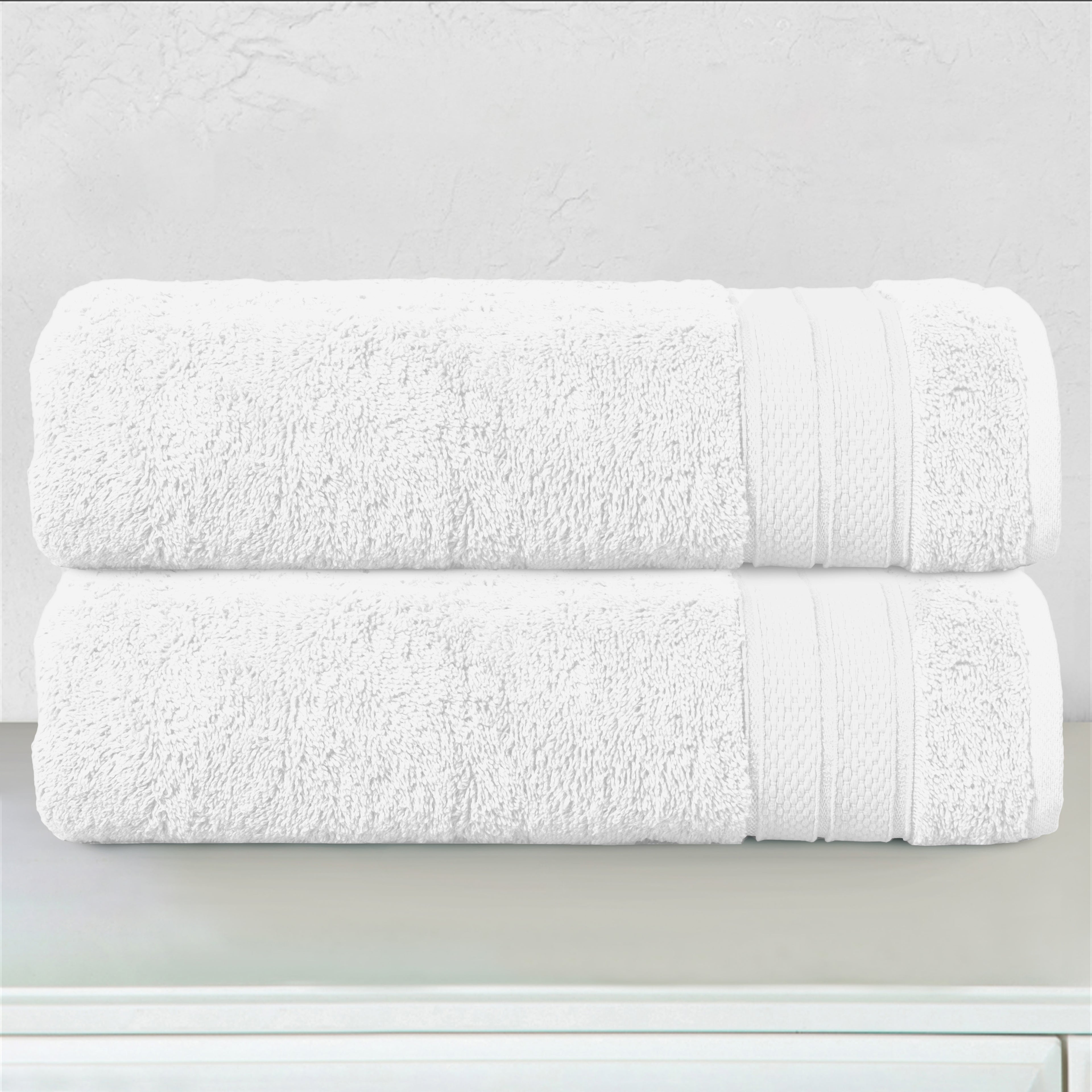 2-Pack Turkish Cotton Three Line Popcorn Bath Towel Set, 27 x 54 inch