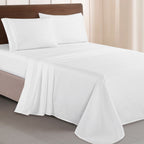 Essential Solid 3 Line Embroidery - Soft as a Hotel Premium Quality, 4-Piece Sheet Set, Bright Shades