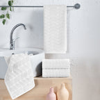 4-Pack Premium Turkish Cotton Braided Hand Towel Set, 16 x 28 inch