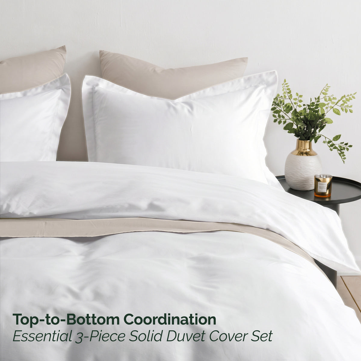 Essential 3-Piece Solid Duvet Cover Set