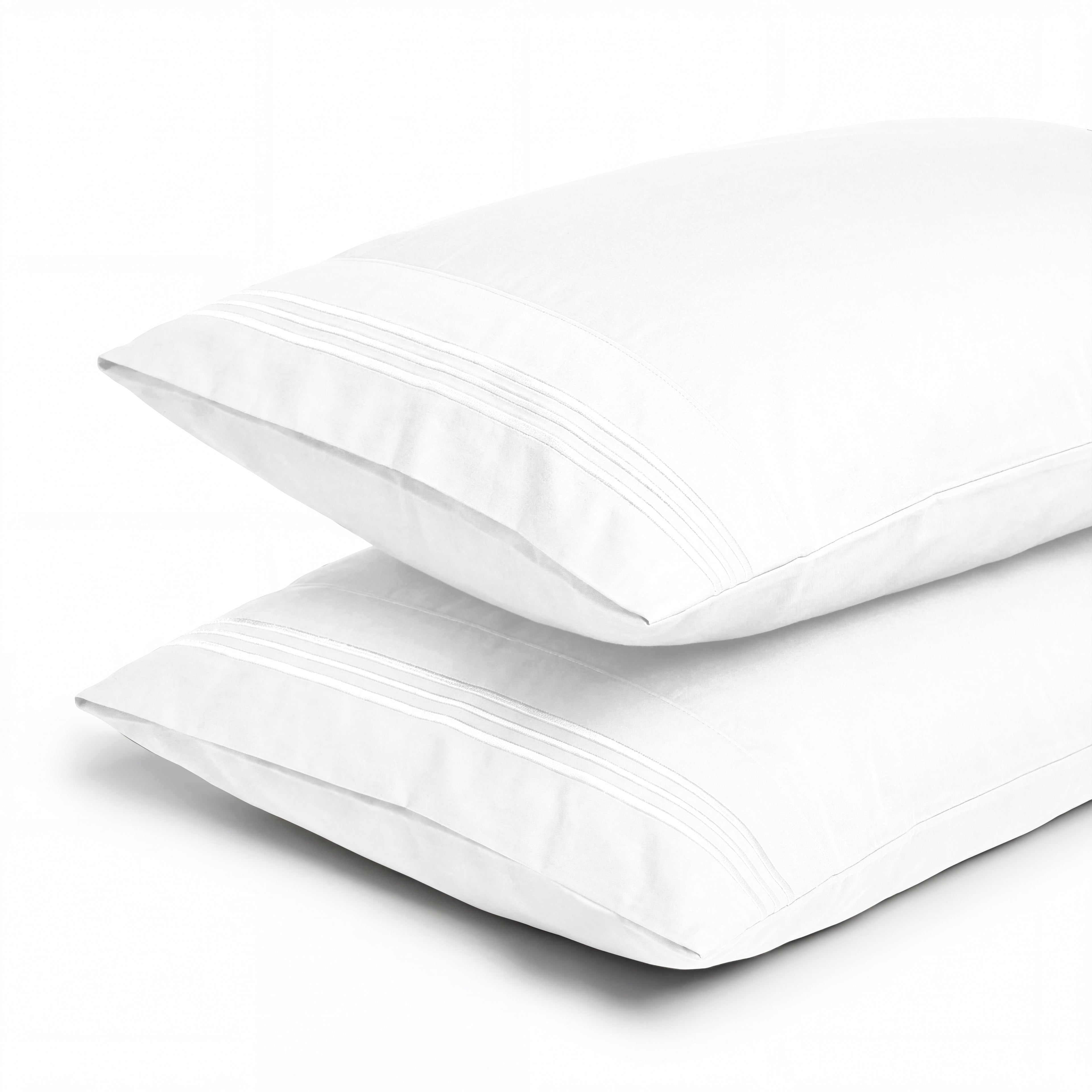 Set of 2 Pillowcases- 3 Line Embroidery