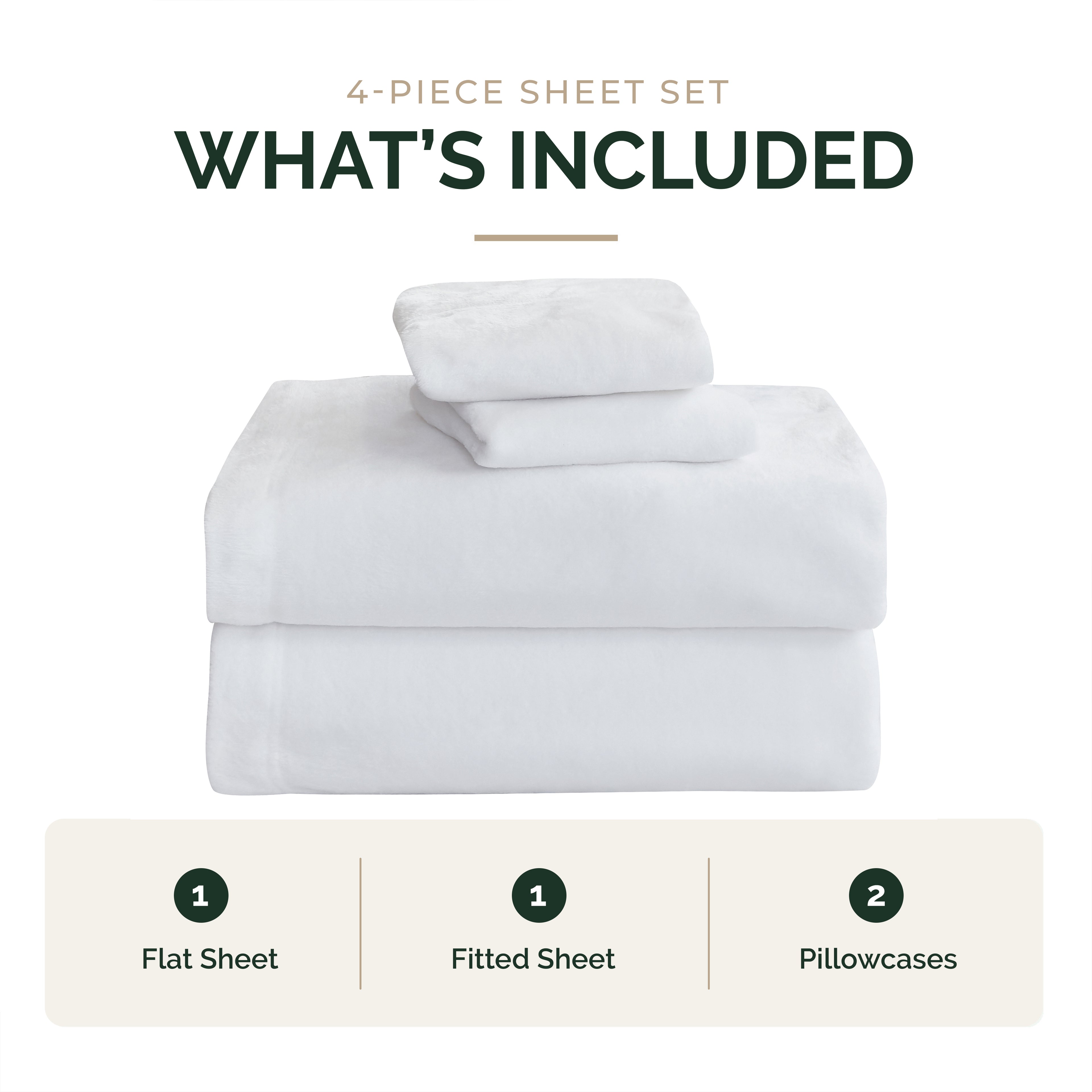 4-Piece Velvet Plush Flannel Sheet Set