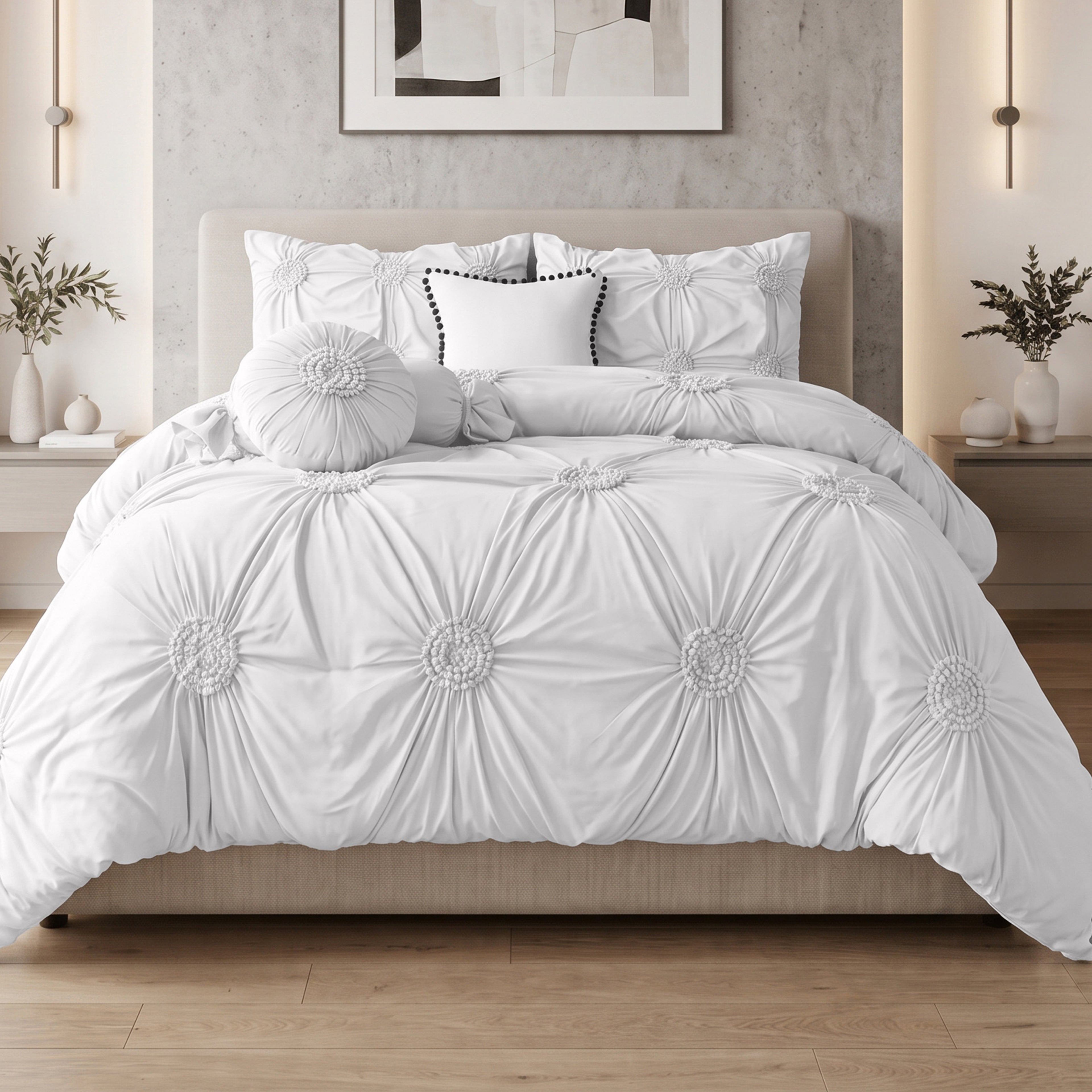 10-Piece Sunflower Comforter Set - Includes 4-Piece Sheet Set with Double Sided Storage Pockets