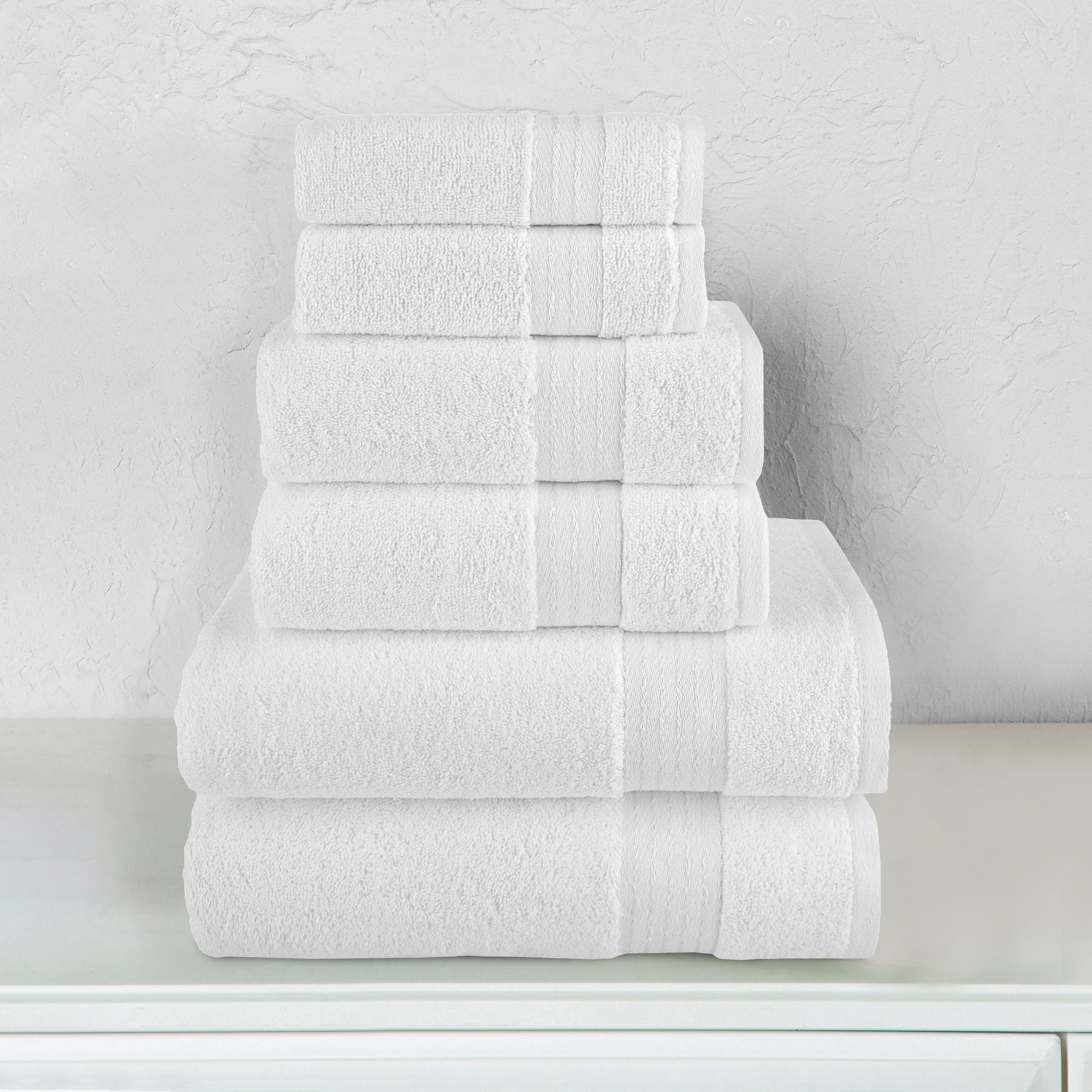 6-Piece Turkish Cotton Towel Set, 2 Washcloths, 2 Hand Towels and 2 Bath Towels