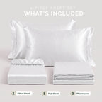 Fine 4-Piece Silky Satin Sheet Set, Bright Shades