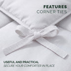 Pinch Pleated Pintuck Pattern, 3-Piece Duvet Cover Set - Features Corner Ties