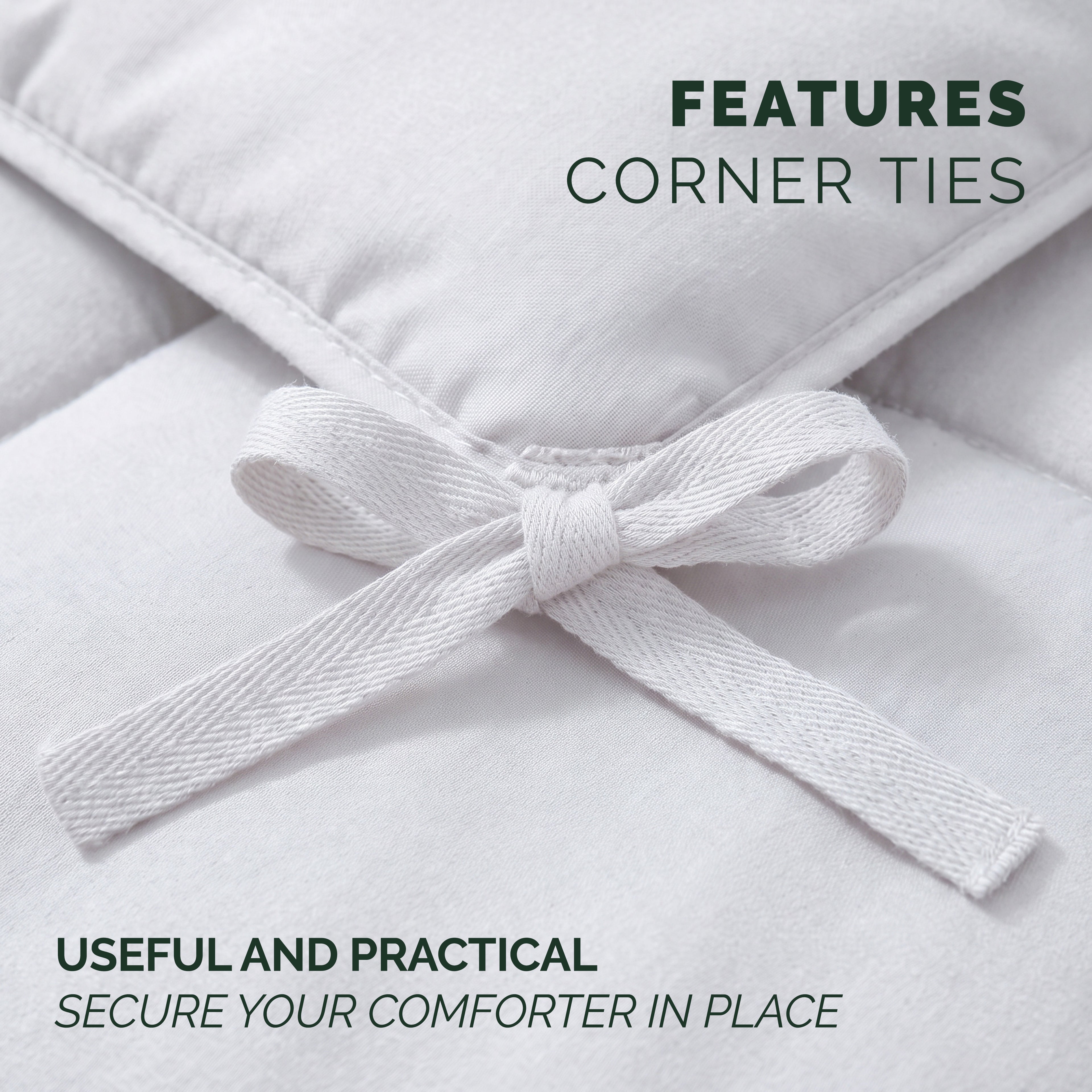 Pinch Pleated Pintuck Pattern, 3-Piece Duvet Cover Set - Features Corner Ties