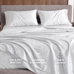 Fine 4-Piece Silky Satin Sheet Set, Bright Shades