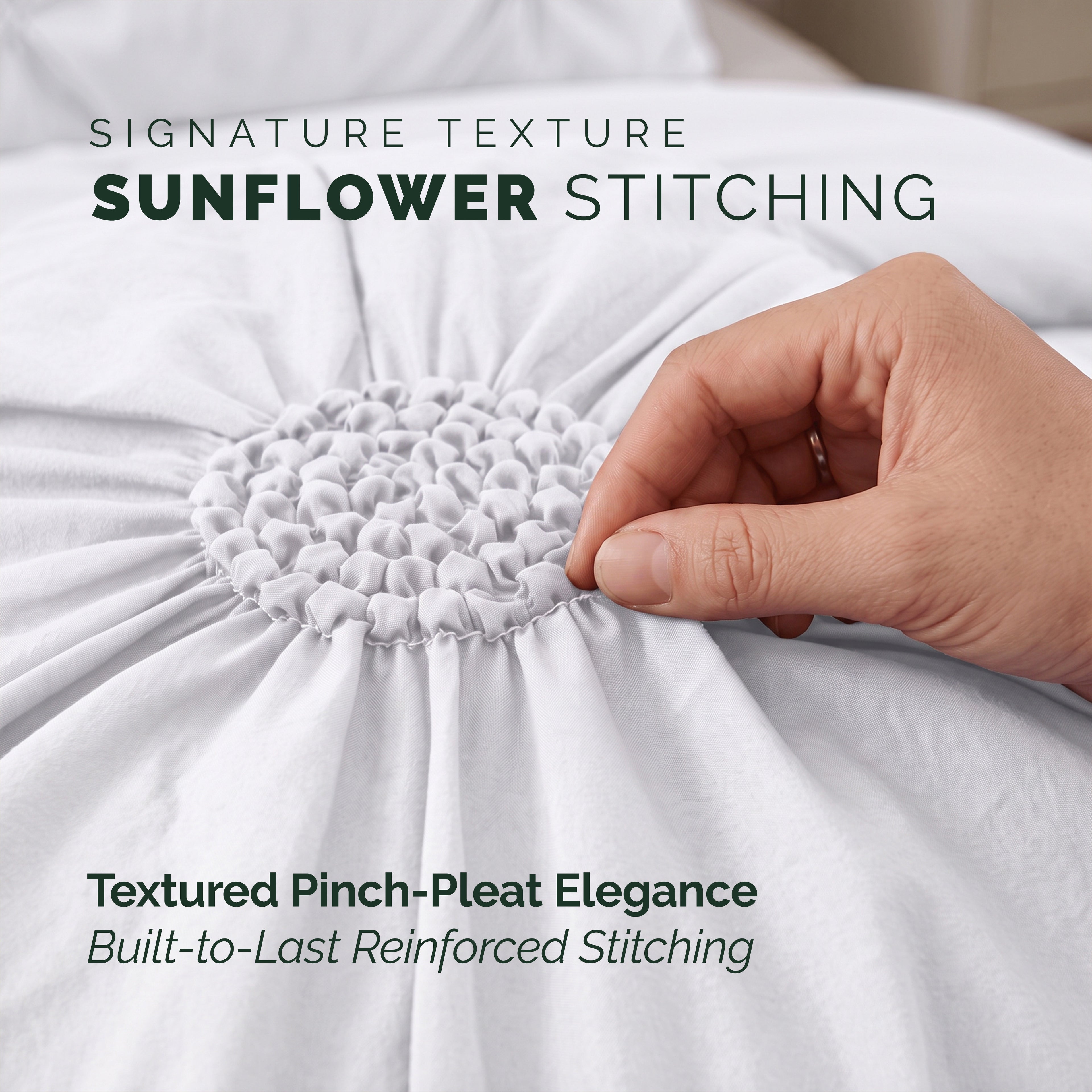 10-Piece Sunflower Comforter Set - Includes 4-Piece Sheet Set with Double Sided Storage Pockets