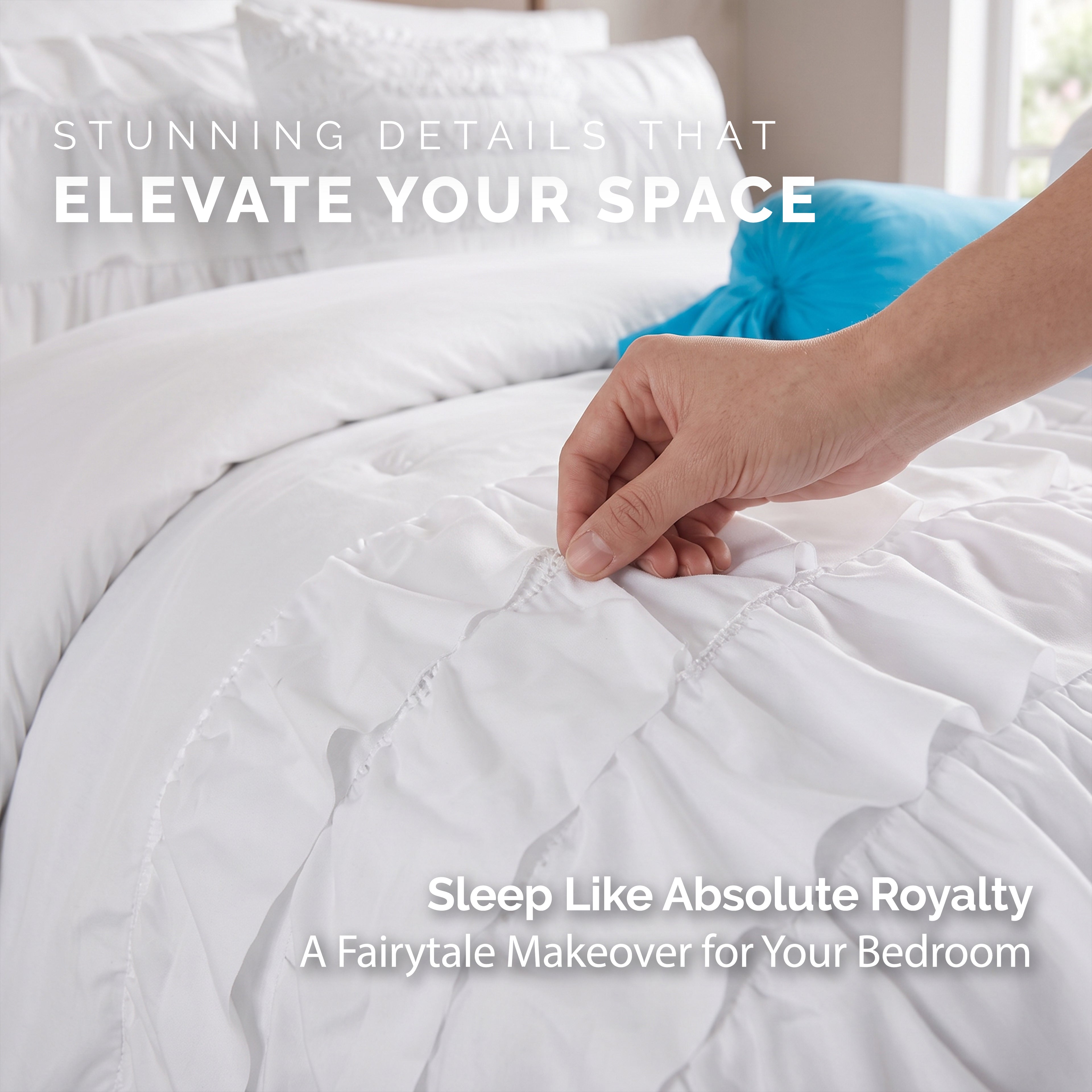 10-Piece Cinderella Comforter Set, Includes 4-Piece Sheet Set with Double Sided Storage Pockets