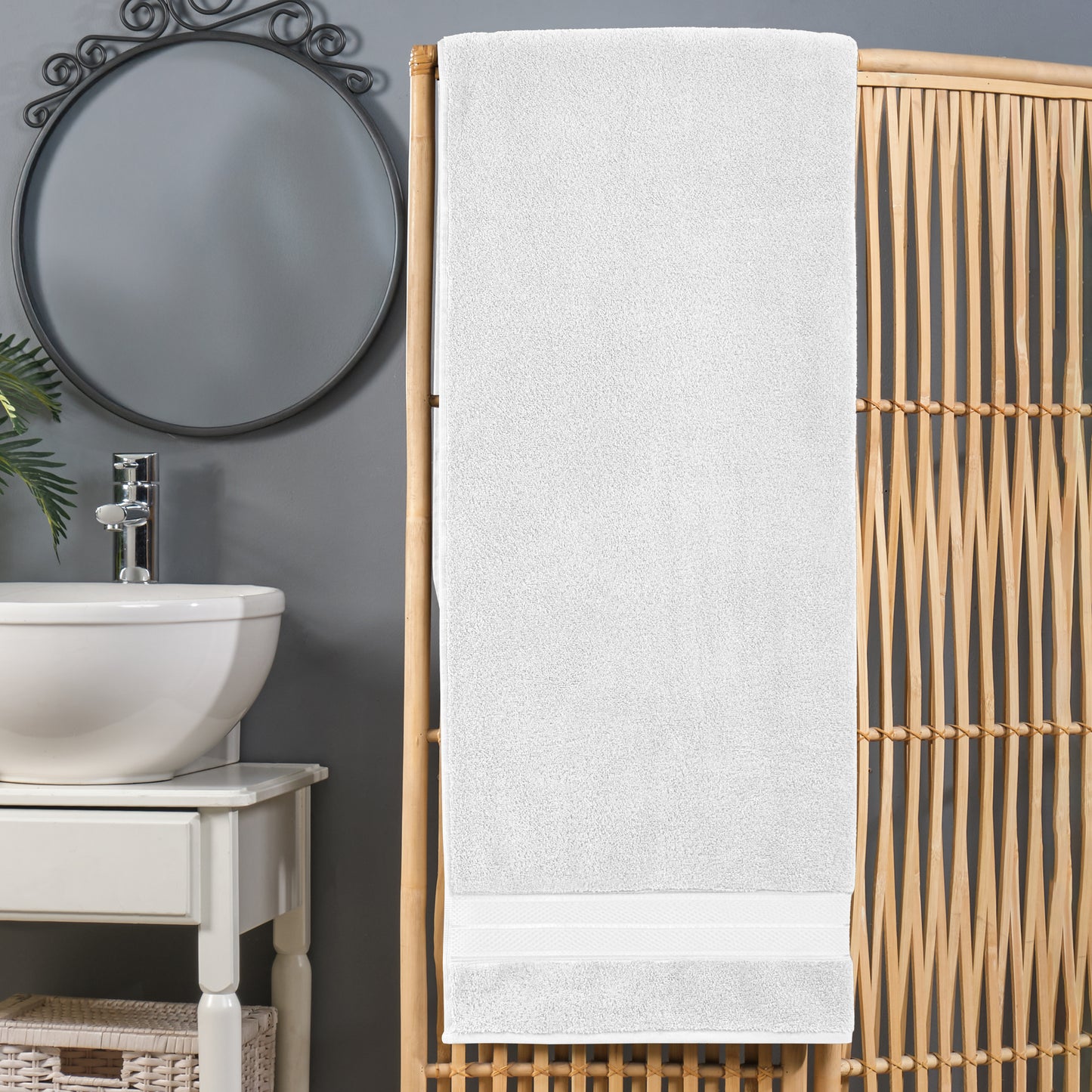 Elegant Comfort 1-Piece Premium Turkish Cotton Three Line Popcorn Oversized Bath Sheet Towel 40 x 80 Inch