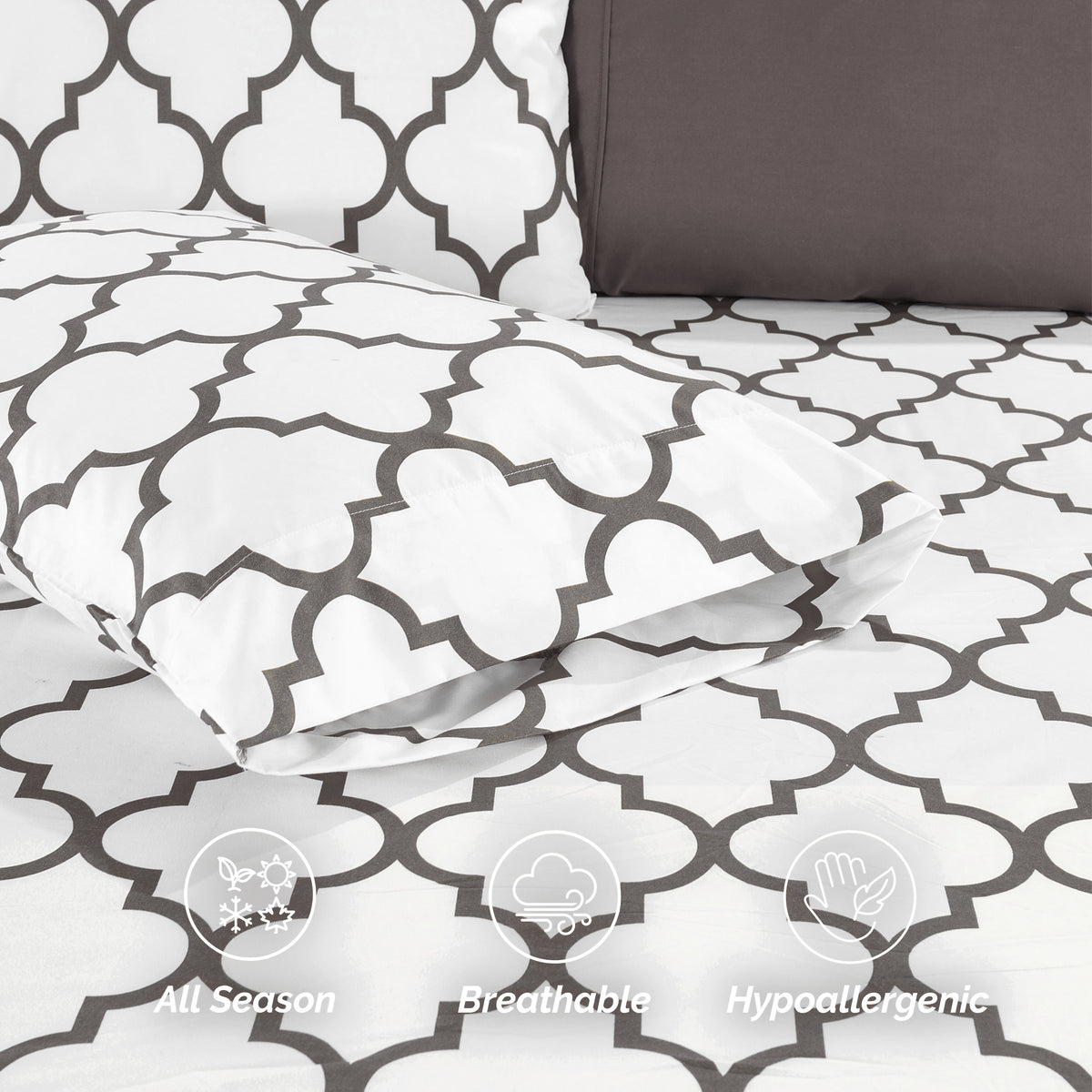 6-Piece Moroccan Trellis Printed Pattern - Soft as a Hotel Premium Quality