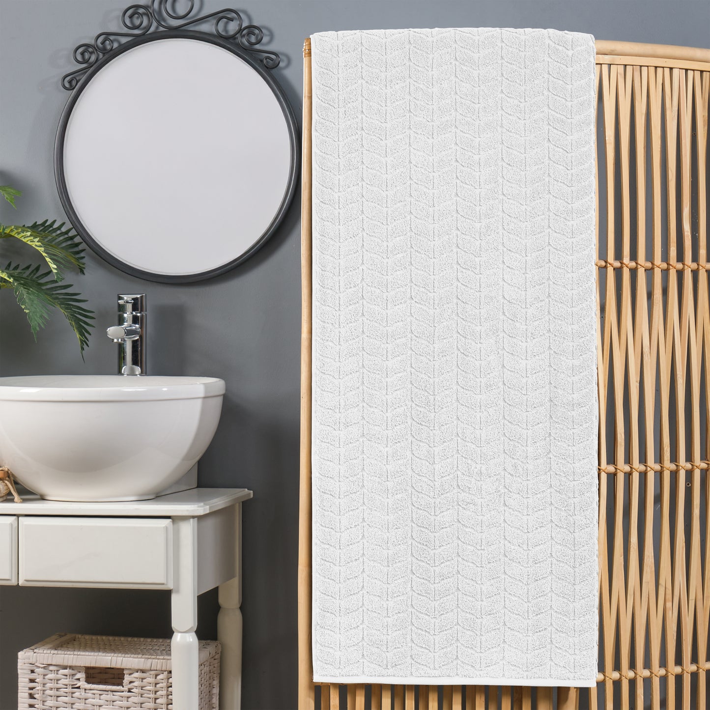 Elegant Comfort 1-Piece Premium Turkish Cotton Braided Oversized Bath Sheet Towel 40 x 80 Inch