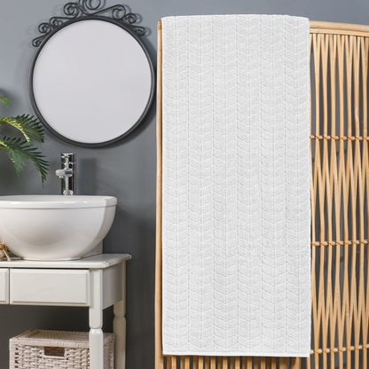 Elegant Comfort 1-Piece Premium Turkish Cotton Braided Oversized Bath Sheet Towel 40 x 80 Inch