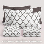 6-Piece Moroccan Trellis Printed Pattern - Soft as a Hotel Premium Quality