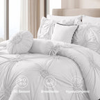 10-Piece Sunflower Comforter Set - Includes 4-Piece Sheet Set with Double Sided Storage Pockets