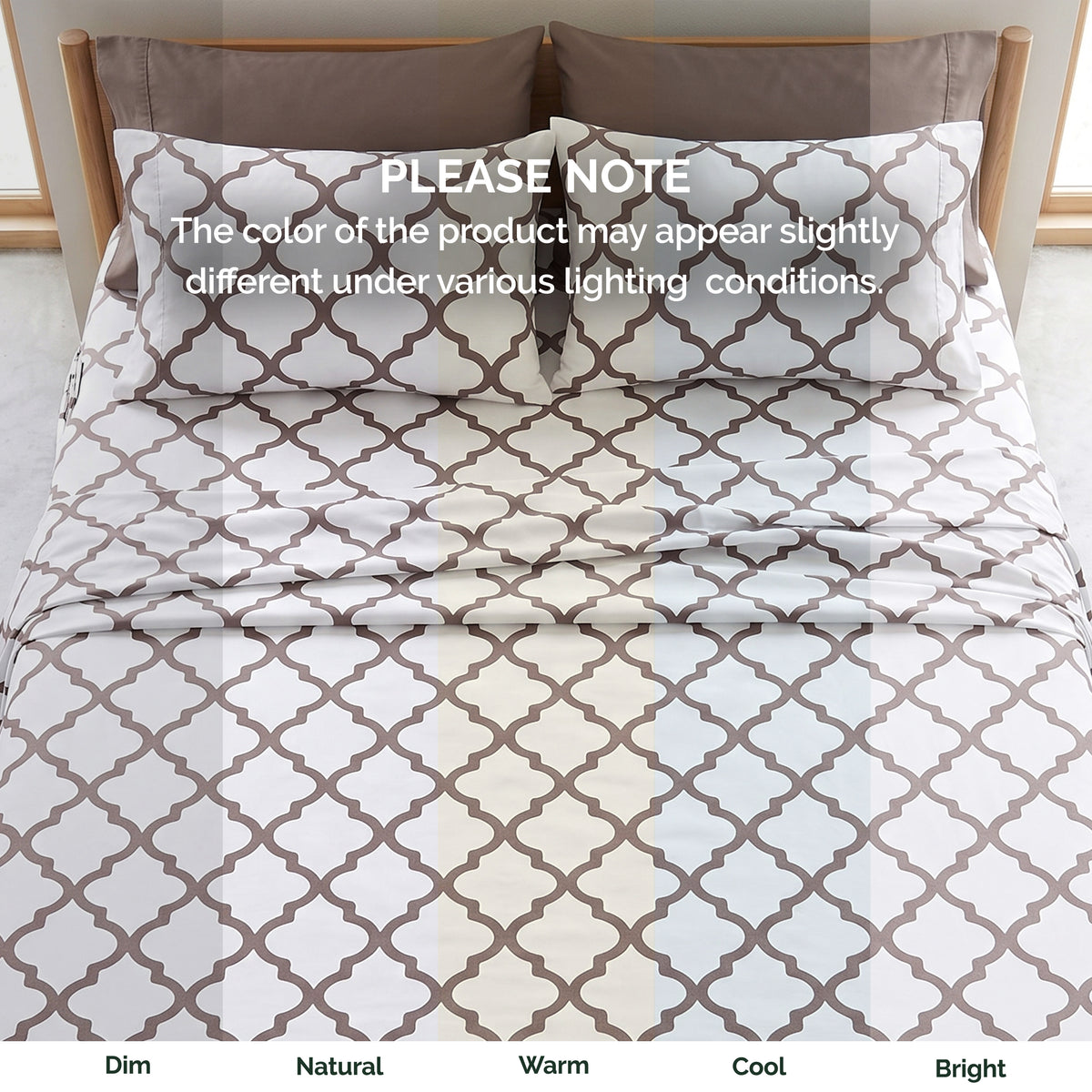 6-Piece Moroccan Trellis Printed Pattern - Soft as a Hotel Premium Quality