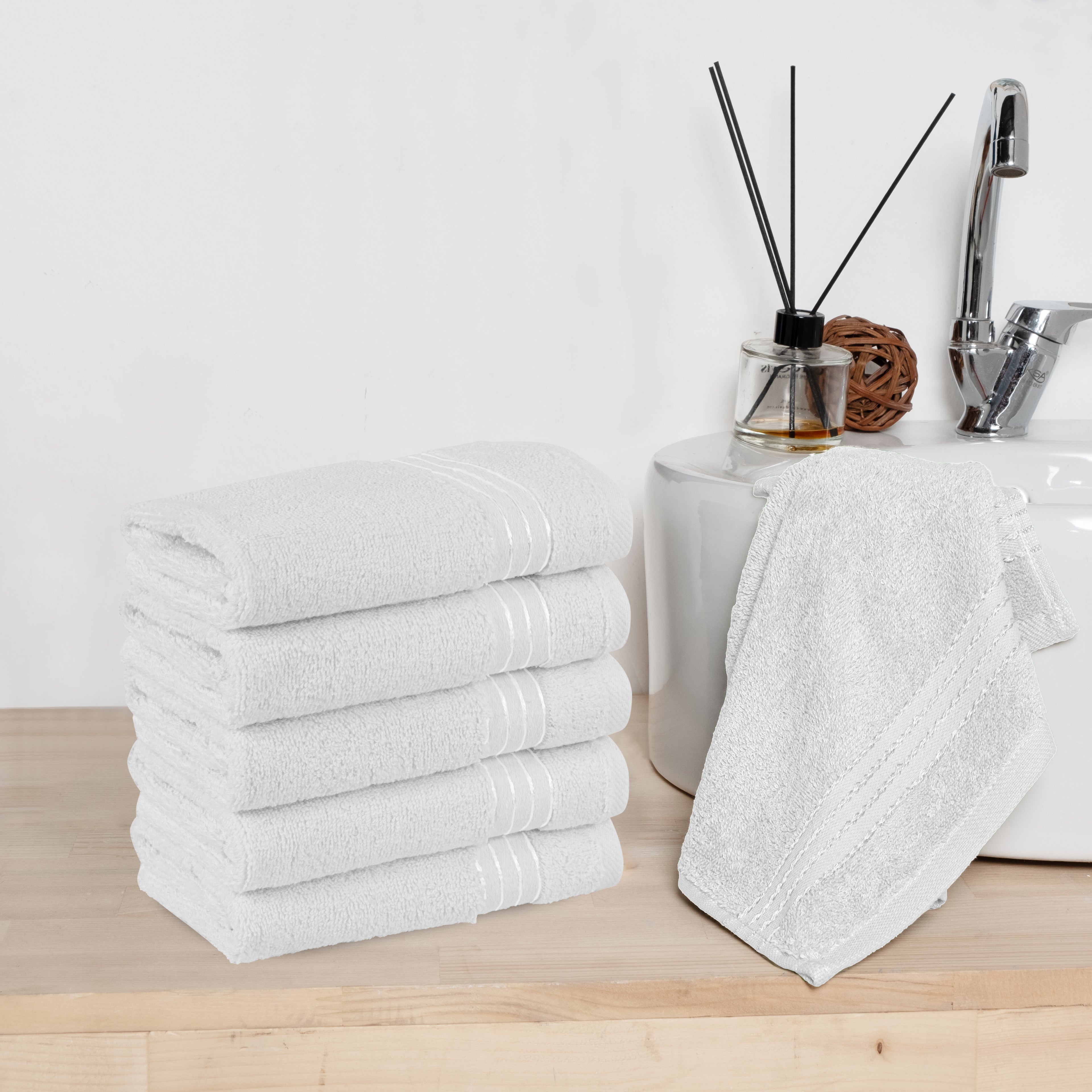 6-Pack Premium Turkish Cotton Washcloths Set, 13 x 13 inch