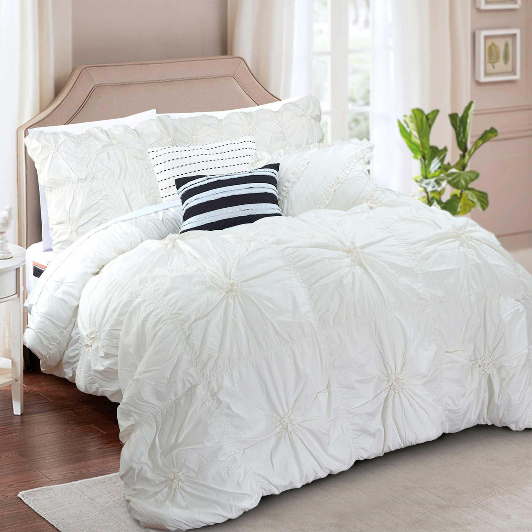 12-Piece Amy Oversized Comforter Set - Includes 6-Piece Sheet Set with Double Sided Storage Pockets