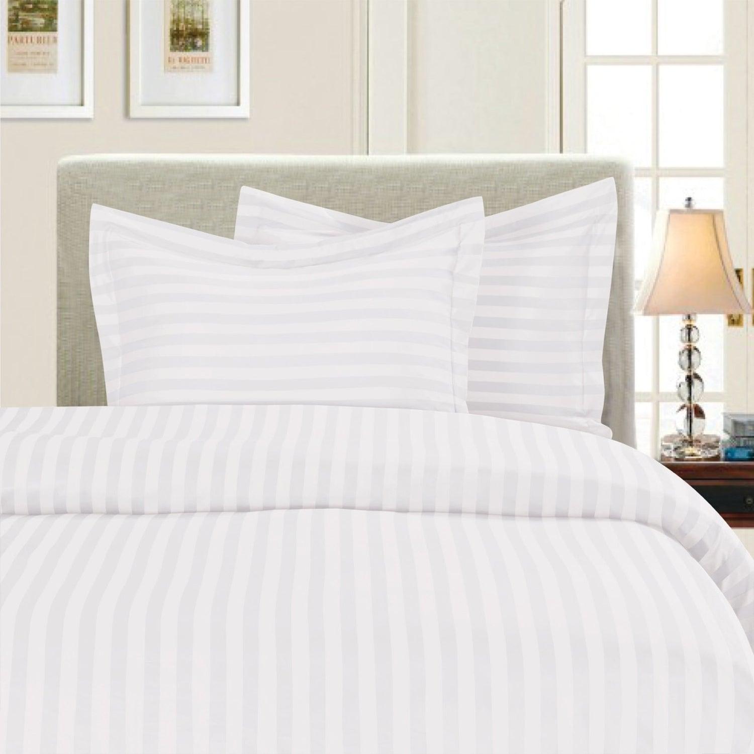 3-Piece Stripe Duvet Cover Set - Dobby Stripe Printed Pattern