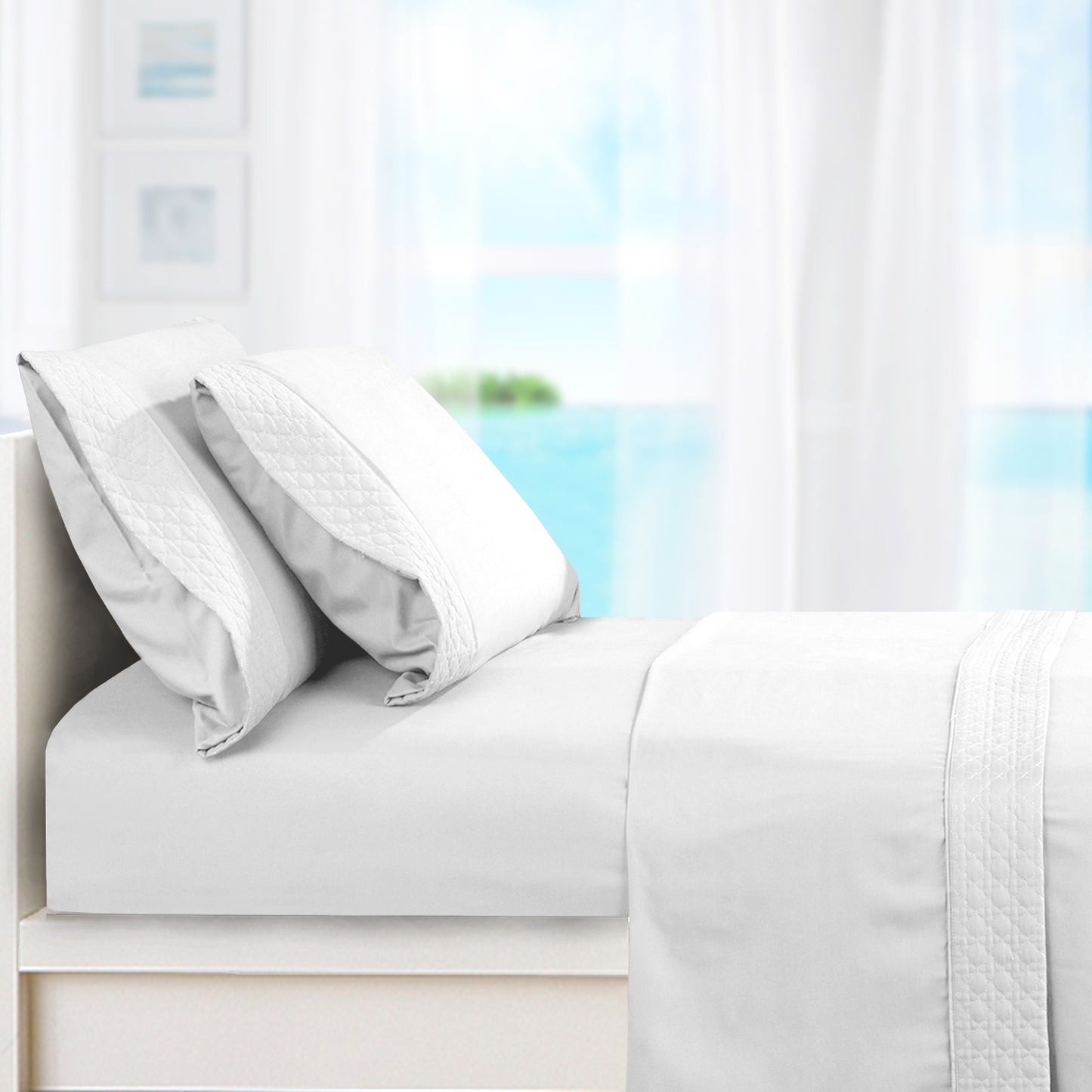 Elegant Comfort Quilted 4-Piece Sheet Set, Premium Hotel Quality