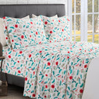 4-Piece Holiday Christmas Velvet Plush Flannel Sheet Set