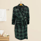 Women Shawl Collar Velvet Fleece Long Bathrobe