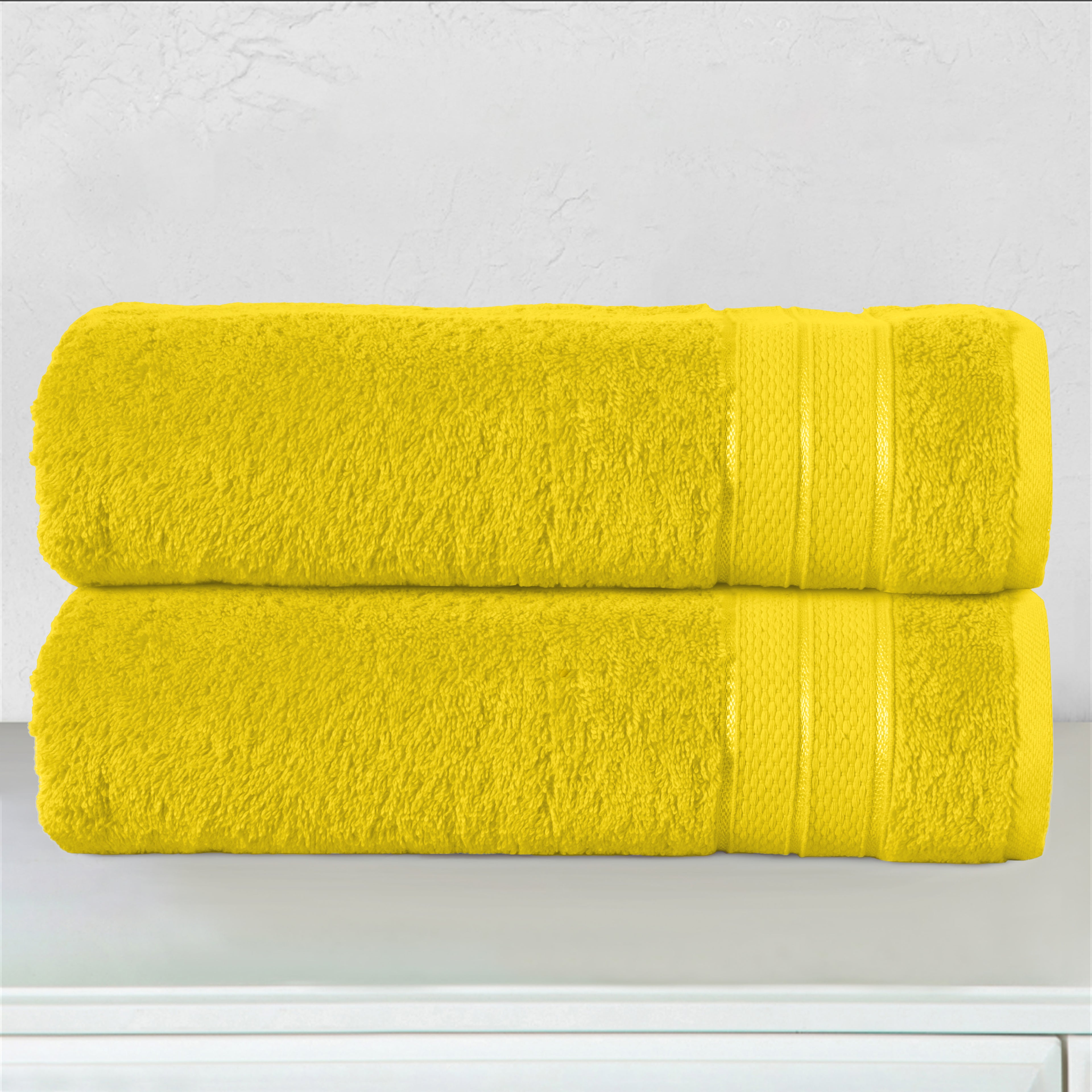 2-Pack Turkish Cotton Three Line Popcorn Bath Towel Set, 27 x 54 inch