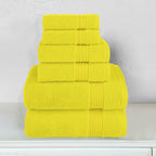 6-Piece Turkish Cotton Towel Set, 2 Washcloths, 2 Hand Towels and 2 Bath Towels