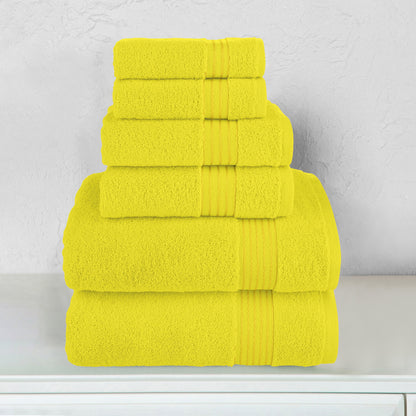 Elegant Comfort 6-Piece Turkish Cotton Towel Set, 2 Washcloths, 2 Hand Towels and 2 Bath Towels