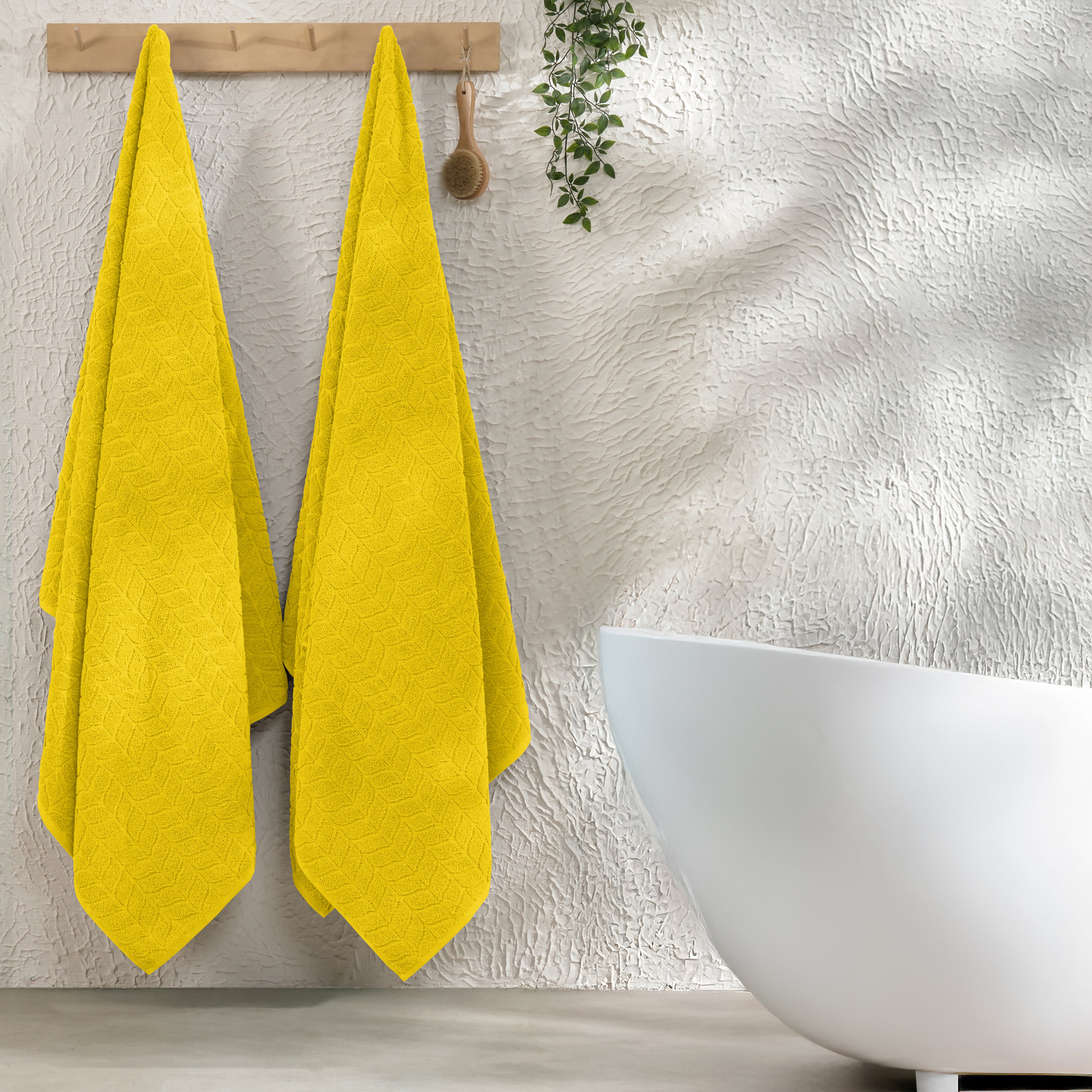 2-Pack Premium Turkish Cotton Braided Bath Towel Set, 27 x 54 inch