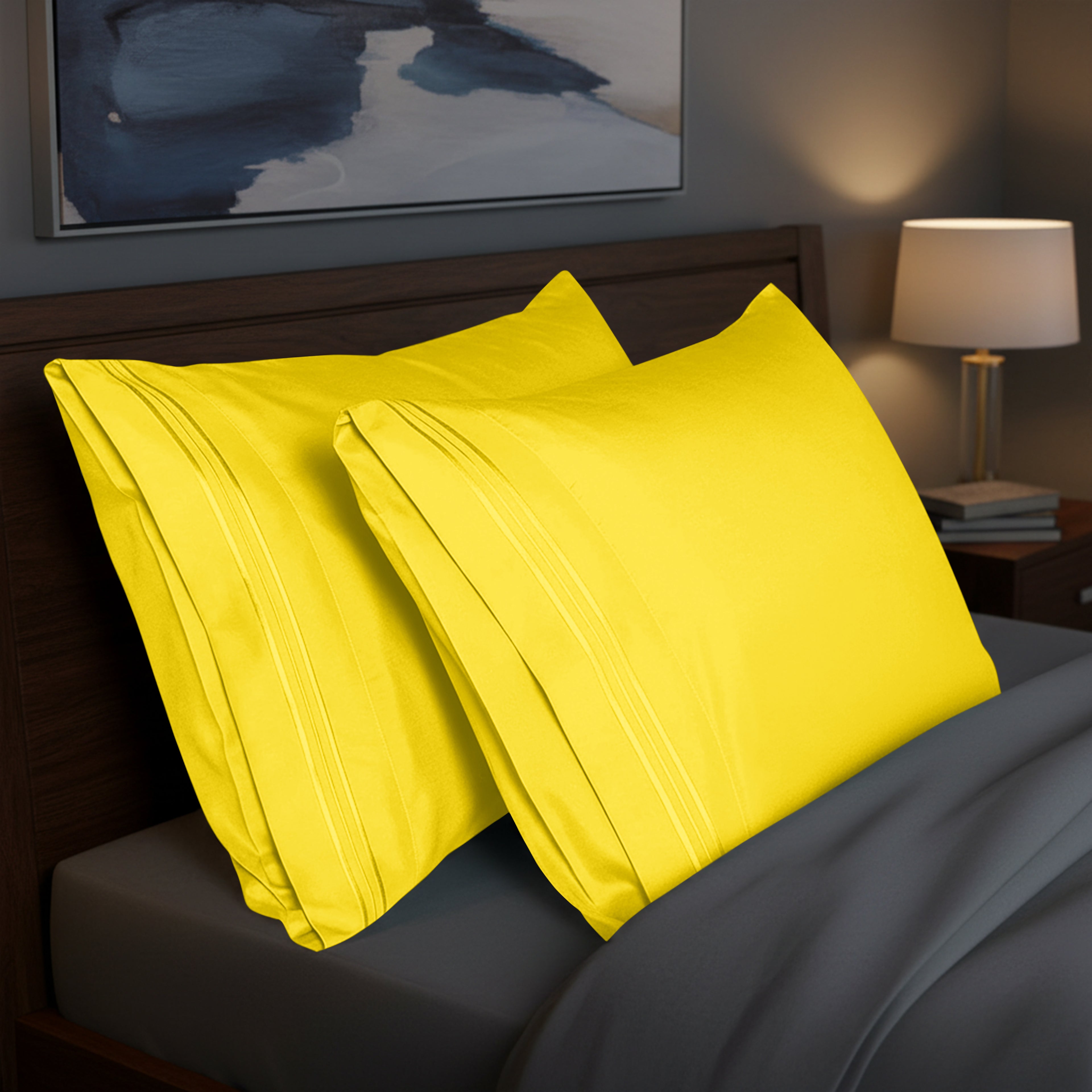 Set of 2 Pillowcases- 3 Line Embroidery