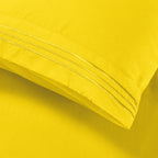 Essential Solid 3 Line Embroidery - Soft as a Hotel Premium Quality, 4-Piece Sheet Set, Bright Shades