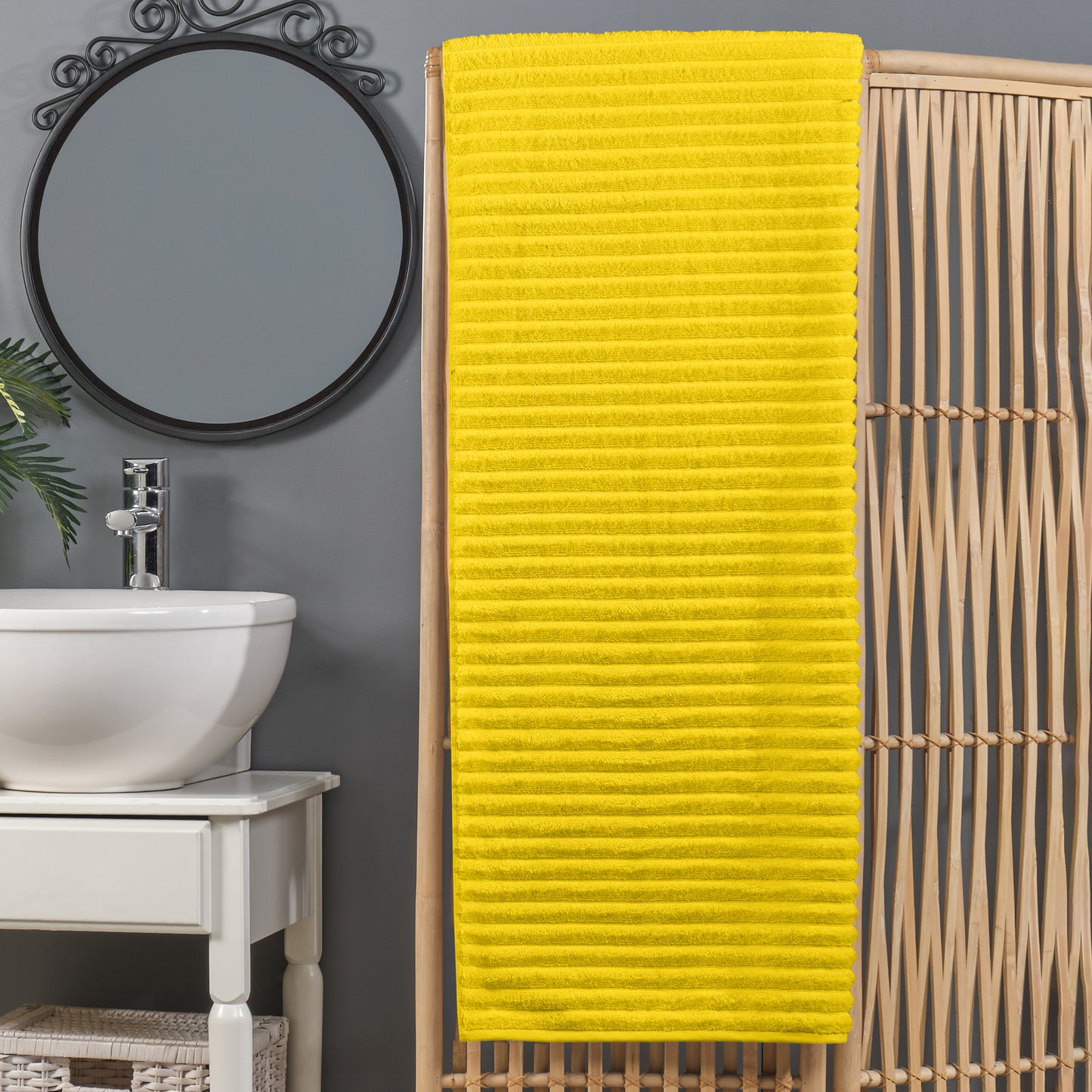 Elegant Comfort 1-Piece Premium Turkish Cotton Corduroy Stripe Oversized Bath Sheet Towel 40 x 80 Inch