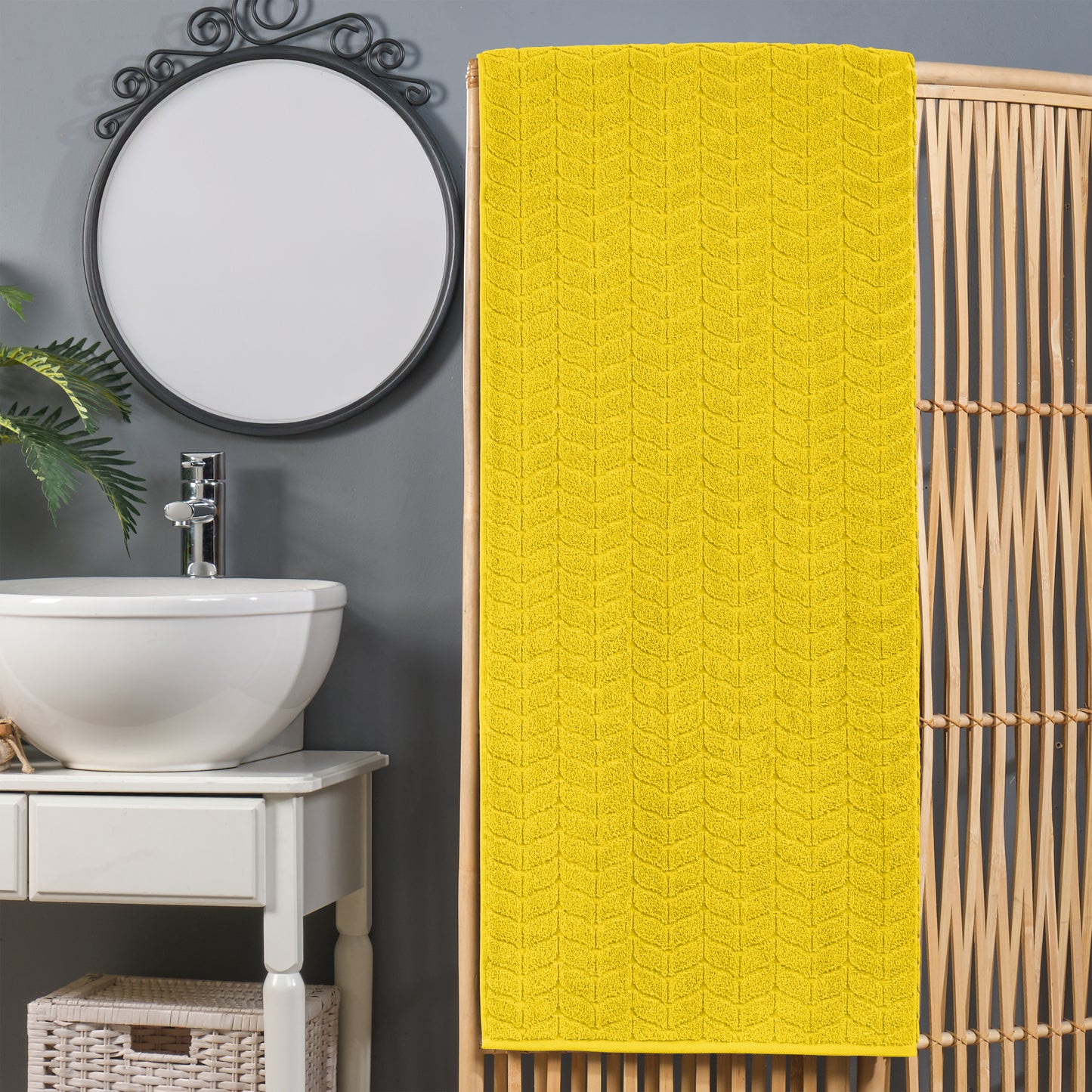 Elegant Comfort 1-Piece Premium Turkish Cotton Braided Oversized Bath Sheet Towel 40 x 80 Inch