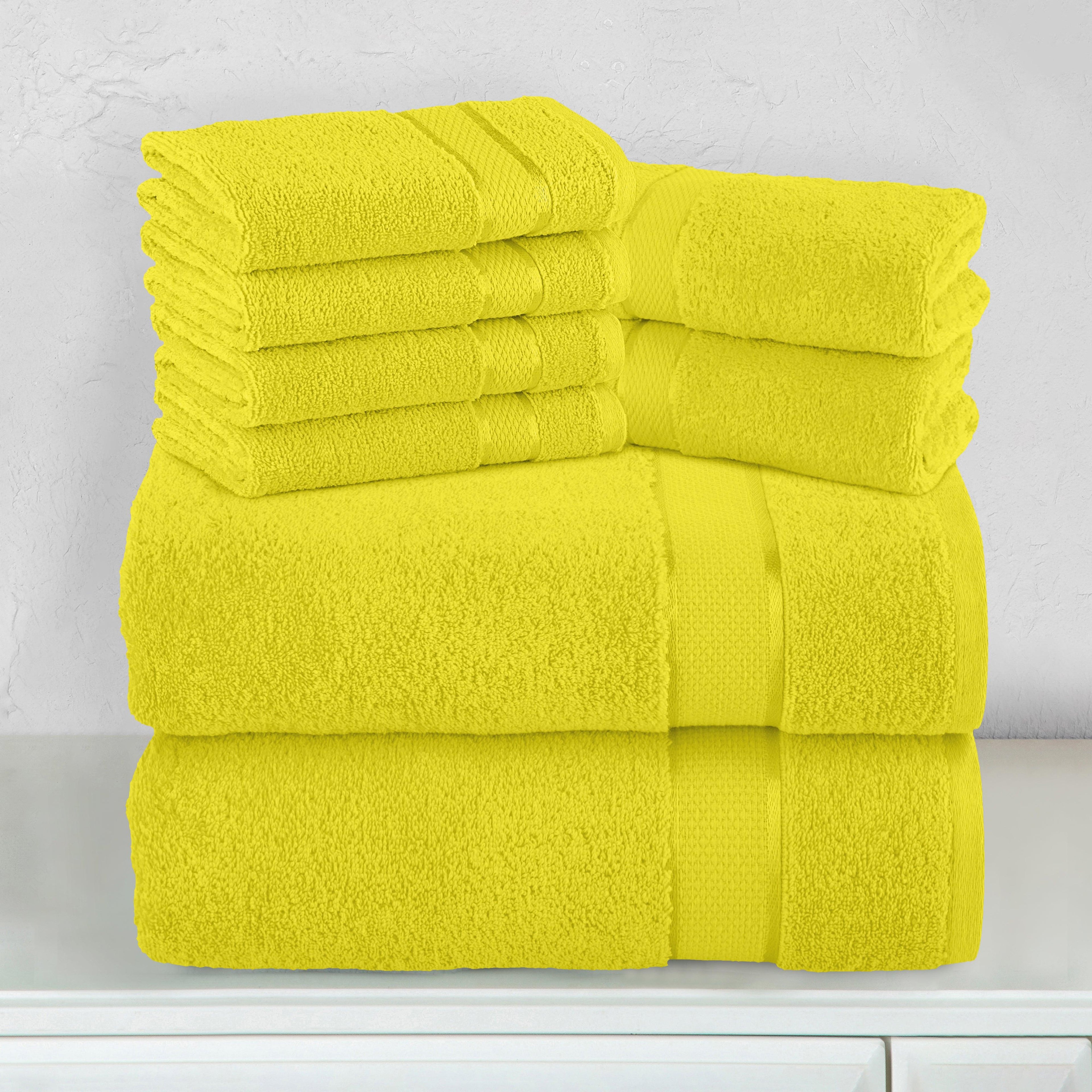 8-Piece Turkish Cotton Towel Set, 4 Washcloths, 2 Hand Towels and 2 Bath Towels