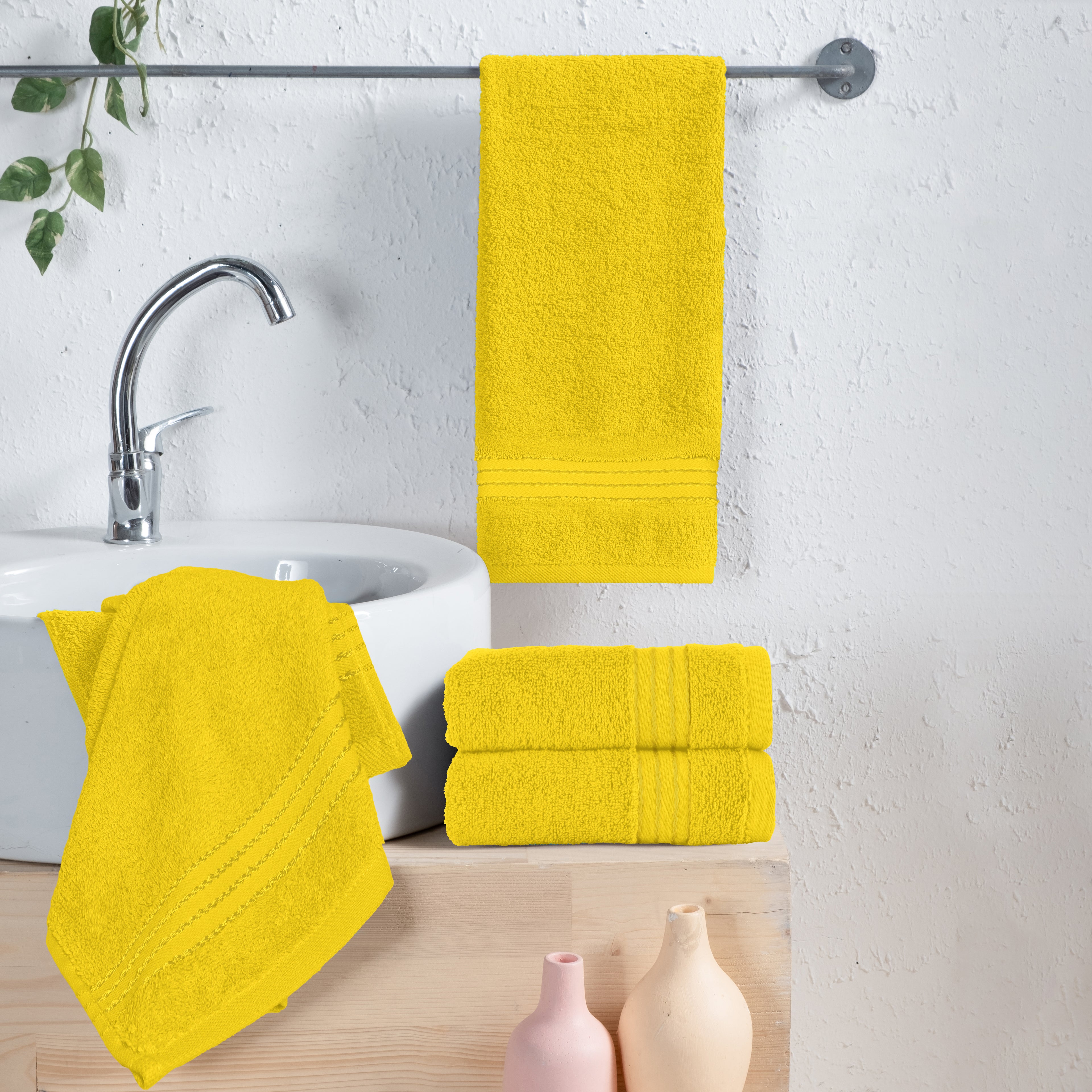4-Pack Premium Turkish Cotton Hand Towel Set, 16 x 28 inch