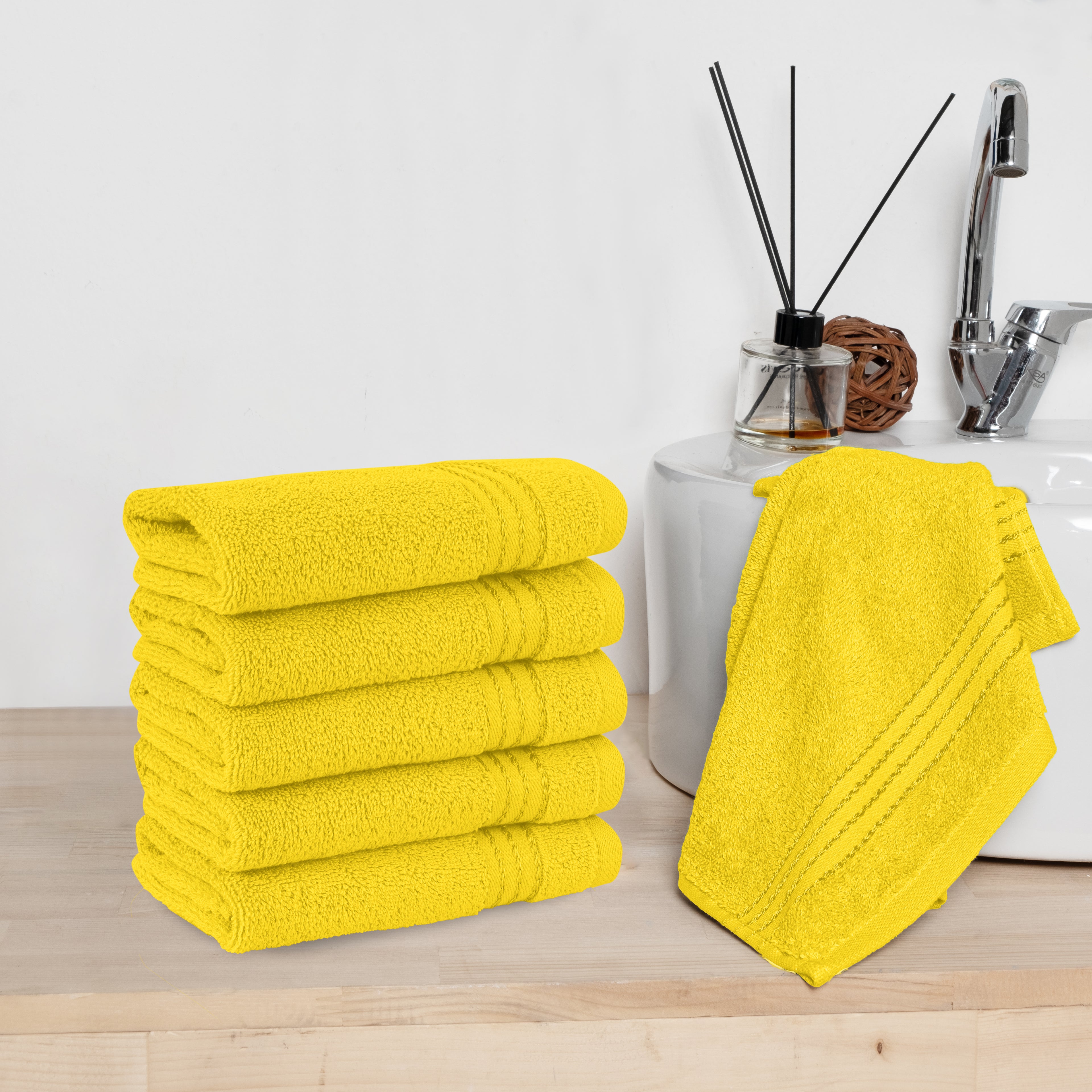 6-Pack Premium Turkish Cotton Washcloths Set, 13 x 13 inch