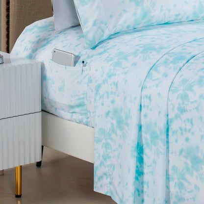 Elegant Comfort 6-Piece Colorful Tie Dye Pattern Sheet Set - Soft as a Hotel Premium Quality Bedding