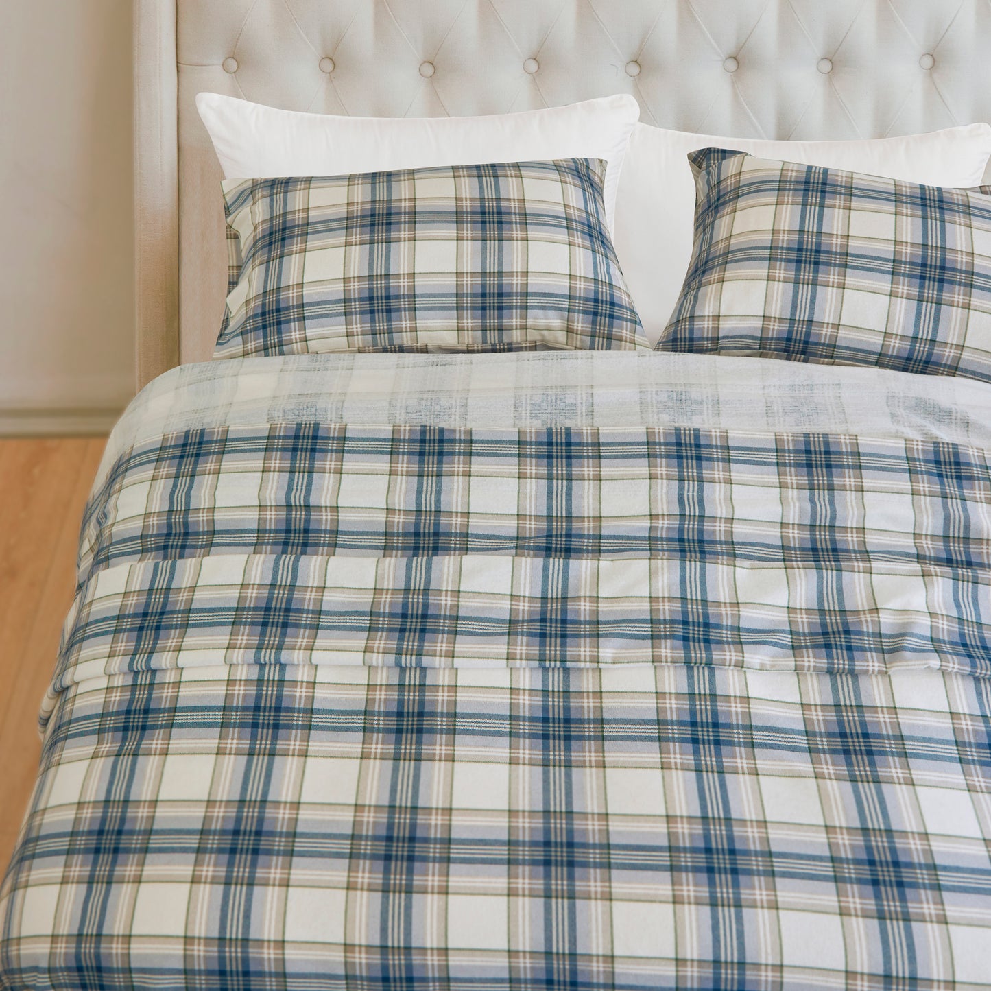 Elegant Comfort 4-Piece Turkish Cotton Flannel Sheet Set - Ultra Soft, Deep Pocket, Cozy Warm - Cali King, Snowflake Ivory
