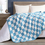 50" x 70"  Ultra Soft Checkered Knitted Throw Blanket