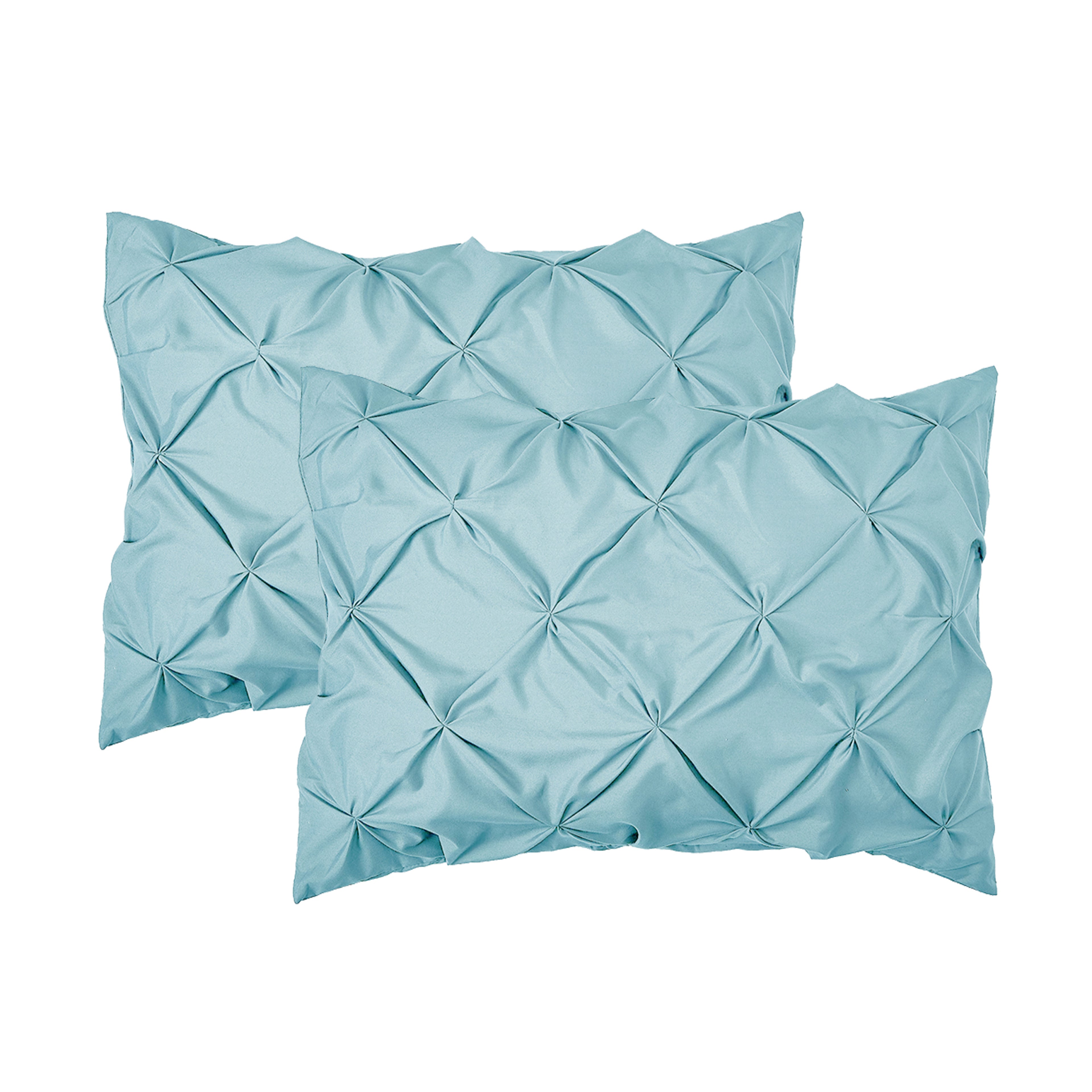 8-Piece Pintuck Pinch Pleated Comforter Set - Includes 4-Piece Sheet Set with Double Sided Storage Pockets