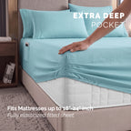 Extra deep Pocket 3 Line Embroidery, 6-Piece Sheet Set