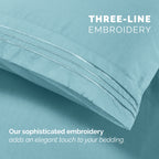 Extra deep Pocket 3 Line Embroidery, 6-Piece Sheet Set