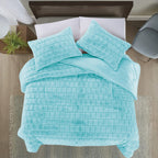 Fluffy 3-Piece Faux Rabbit Fur Comforter Set