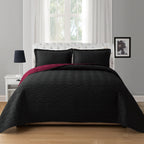 3-Piece Majestic Quilted Reversible Bedspread Coverlet Set